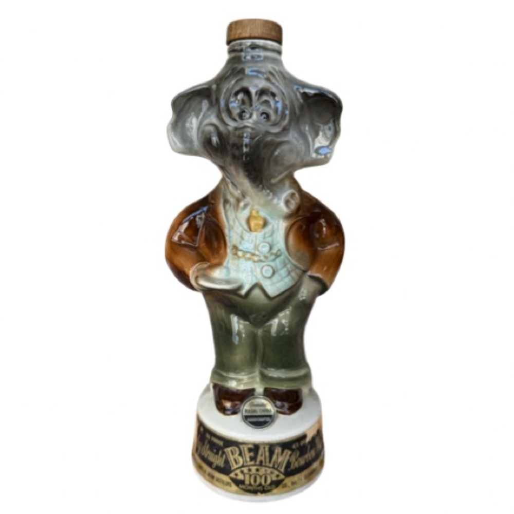 Vintage 1960 MCM Jim Beam Election Commemorative Elephant Republican Decanter